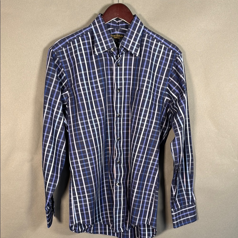 Men's Blue Plaid Shirt, Made in Canada, NWOT, From TV Show Wardrobe